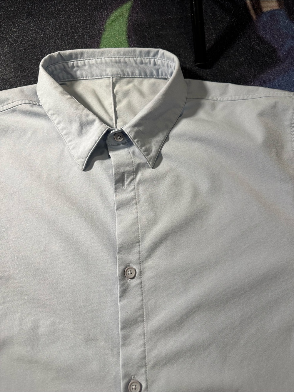 Lululemon Men's Light blue/ Greish Button-Down Shirt size XL slim fit